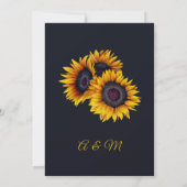 ひまわり開花 |金ゴールドと海軍の写真結婚ズ セーブザデート (裏面)