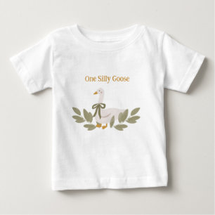 ひまわり間抜けのワンガチョウかわいい ベビーTシャツ