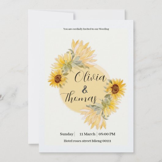 ひまわり除草カーモダンド 招待状 (正面)