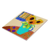 ひまわり陶製キッチンタイル タイル (側面)