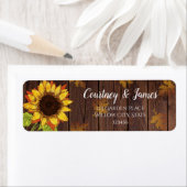 ひまわり離れと |ウッドカントリー素朴ウェディング ラベル (インサイチュ)