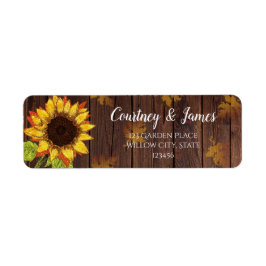 ひまわり離れと |ウッドカントリー素朴ウェディング ラベル