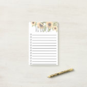 ひまわり離れや食料品店のリストを行う人 ポストイット (デスク上)