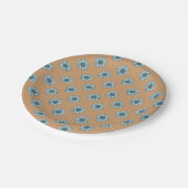 ひまわり青い小さな花 ペーパープレート (アングル)