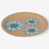 ひまわり青い花 ペーパープレート (アングル)