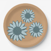 ひまわり青い花 ペーパープレート (正面)