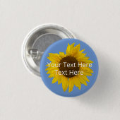 ひまわり青の背景カスタム 缶バッジ (正面&裏面)