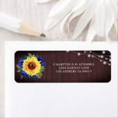 ひまわり青素朴フローラライトウッド結婚ズ ラベル (インサイチュ)