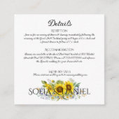 ひまわり青結婚野花の白 エンクロージャーカード (正面)