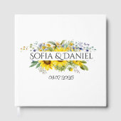 ひまわり青結婚野花の白 ゲストブック (正面)