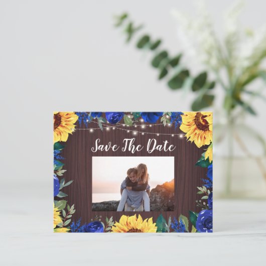 ひまわり青縁どフローラ写真保存日 案内ポストカード (スタンド正面)