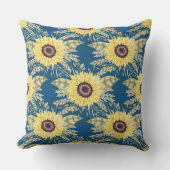 ひまわり青 クッション (正面)