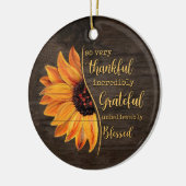 ひまわり非常に感謝と信じられないほど感謝 セラミックオーナメント (左)