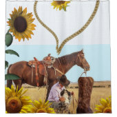 ひまわり馬カウボーイシャワーカーテン シャワーカーテン (正面)