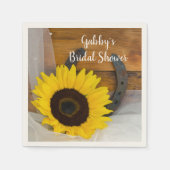ひまわり馬蹄地方ウェスタンブライダルシャワー スタンダードカクテルナプキン (正面)