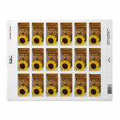 ひまわり馬蹄西結婚のサンキューラベル ラベル (フルシート)