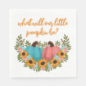 ひまわり魅力的の小さなかぼちゃのジェンダーが明らかにする スタンダードランチョンナプキン (正面)