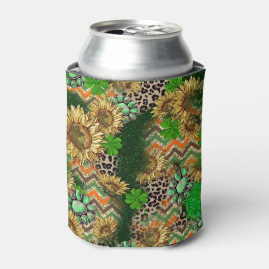 ひまわり鮮やかとシャムロック 缶クーラー (缶正面)