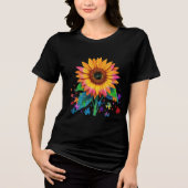 ひまわり鮮やかとパズル トライブレンドＴシャツ (正面)