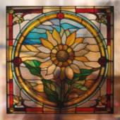 ひまわり鮮やかステンフェイクドグラス ウィンドウサイン (シート2)