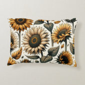 ひまわり鮮やか模様 アクセントクッション (裏面)