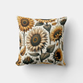 ひまわり鮮やか模様 クッション (正面)