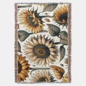 ひまわり鮮やか模様 スローブランケット (正面縦)
