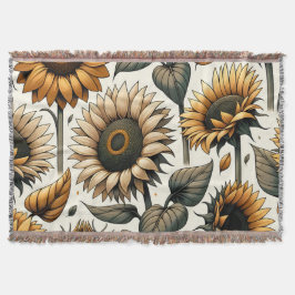 ひまわり鮮やか模様 スローブランケット