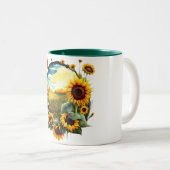 ひまわり鮮やか畑tシャツ ツートーンマグカップ (正面右)