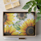 ひまわり鮮やか花の水彩模様 薄葉紙 (ギフト)