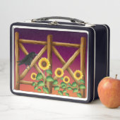 ひまわり鳥フェンスクロウズラヴェンスランチボックス メタルランチボックス (インサイチュ)