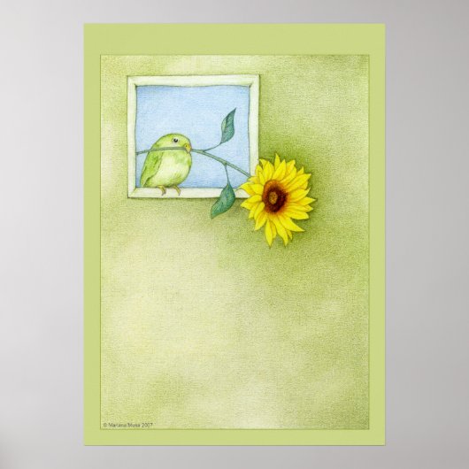 ひまわり鳥ポスター ポスター (正面)