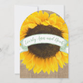 ひまわり麻のタイポグラフィー結婚式招待状 招待状 (裏面)