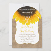 ひまわり麻のタイポグラフィー結婚式招待状 招待状 (正面)