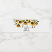 ひまわり黄色い花素朴ブライダルシャワー ペットボトルラベル (シングルラベル)