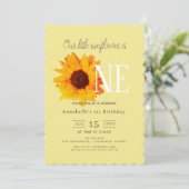 ひまわり黄色かわいい1歳の誕生日 招待状 (スタンド正面)