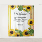 ひまわり黄色のカントリー フラワーリング | ウェディング ウェルカム タペストリー (正面)