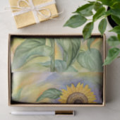 ひまわり黄色のデコページフローラ水彩アート 薄葉紙 (ギフト)