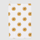 ひまわり黄色のマーカーパターン ゴルフタオル (正面)