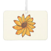 ひまわり黄色のマーカー手描き カーエアーフレッシュナー (裏面)