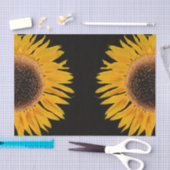 ひまわり黄色の対称黒い背景 薄葉紙 (クラフト)