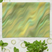 ひまわり黄色の波状組織 キッチンタオル (折り畳み)