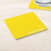 ひまわり黄色の色名 スクエアペーパーコースター (アングル)