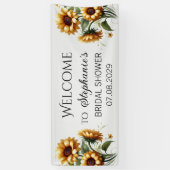 ひまわり黄色の花ラスティック ブライダルシャワー 横断幕 (縦)