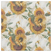 ひまわり黄色の花束ストライプの水彩 ファブリック (クローズアップ)