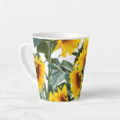 ひまわり黄色の花 カフェラテマグ (左アングル)