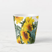 ひまわり黄色の花 カフェラテマグ (正面)