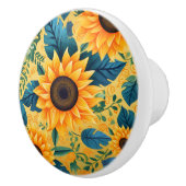 ひまわり黄色の花 セラミックノブ (右)