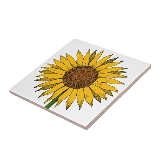 ひまわり黄色の花 タイル (側面)