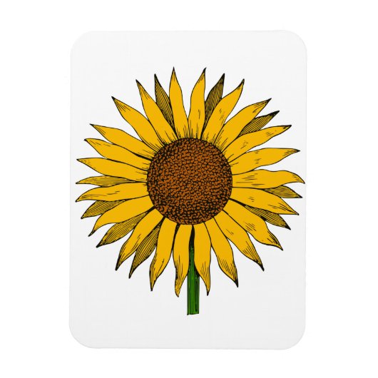 ひまわり黄色の花 マグネット (縦)